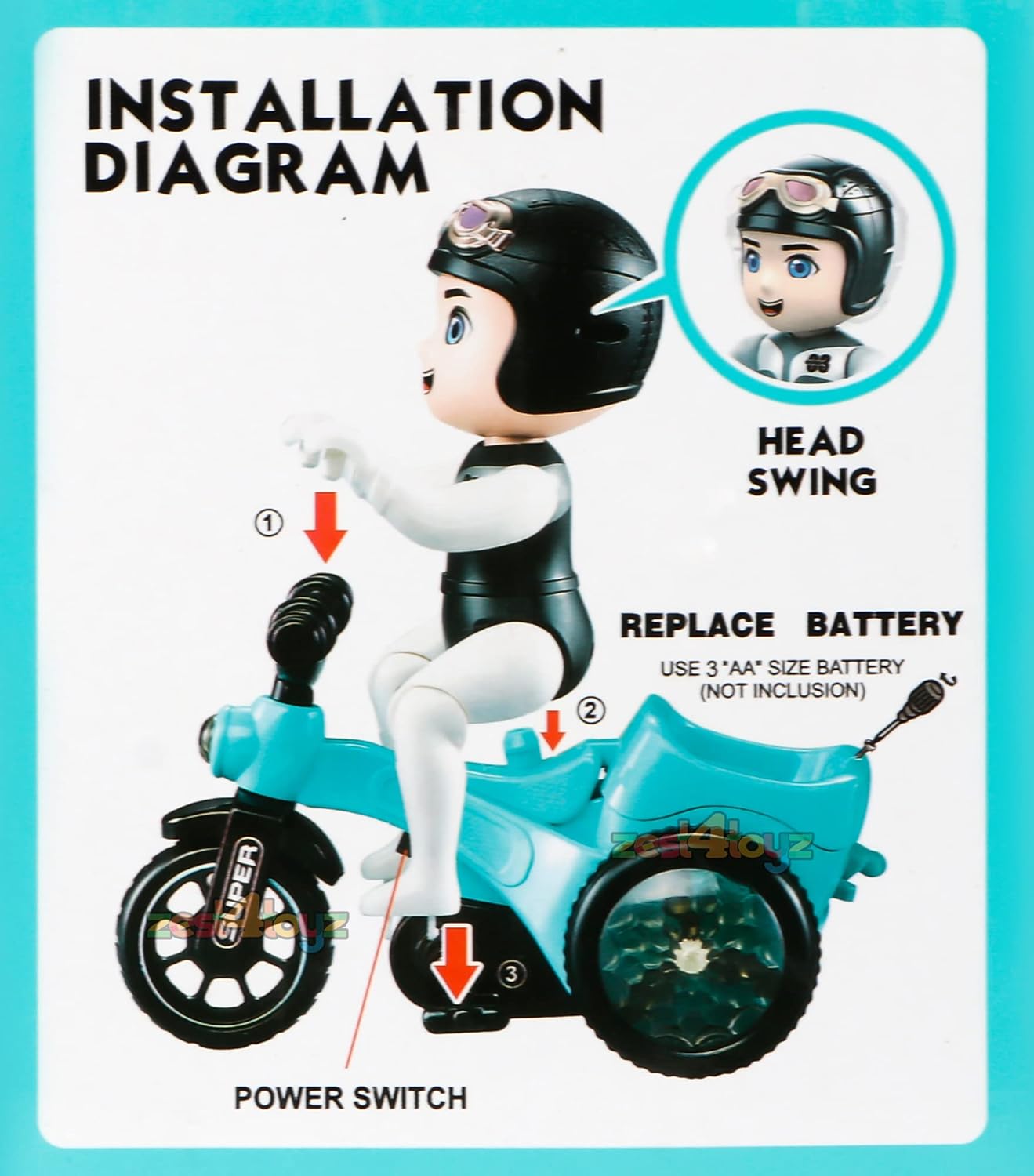 rotating motorcycle toy