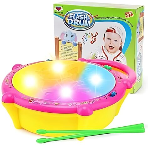 Musical Flash Drum Toy With 2 Drum Sticks
