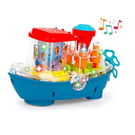 Gear Land Ship Toy for Kids – Lights, Music & 360° Movement