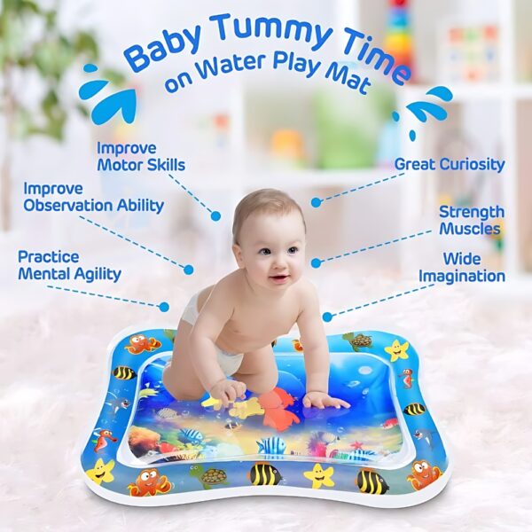 Joyful Inflatable Tummy Time Water Play Mat for Toddlers - Image 3