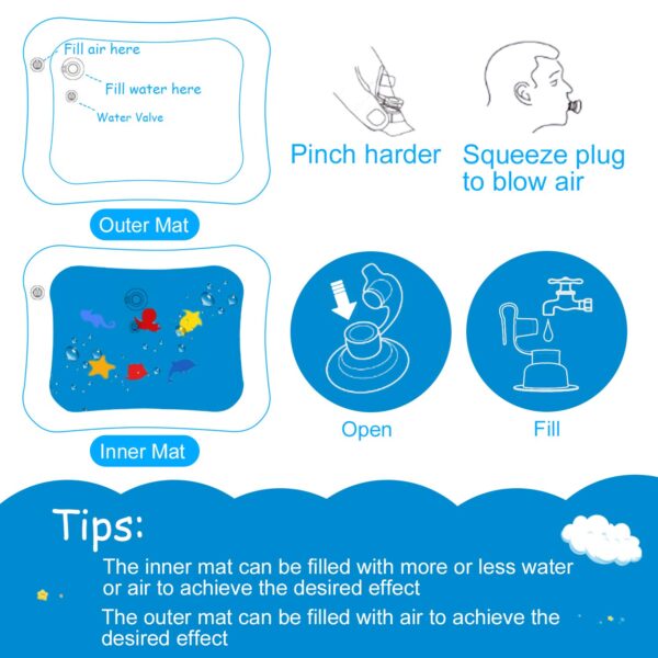 Joyful Inflatable Tummy Time Water Play Mat for Toddlers - Image 2