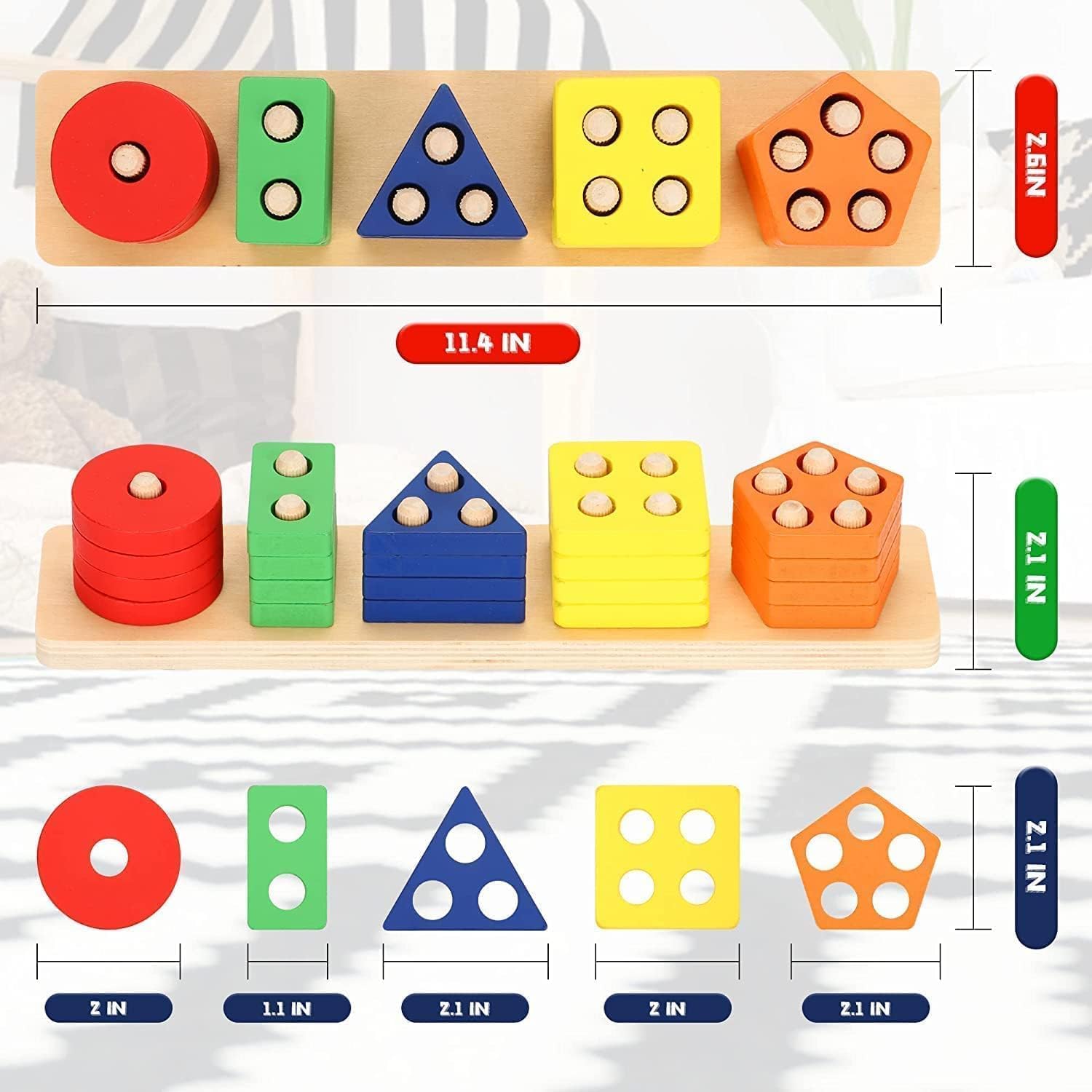 wooden color sorting toy