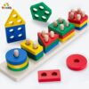 Wooden Geometric Shapes Stacking Toy