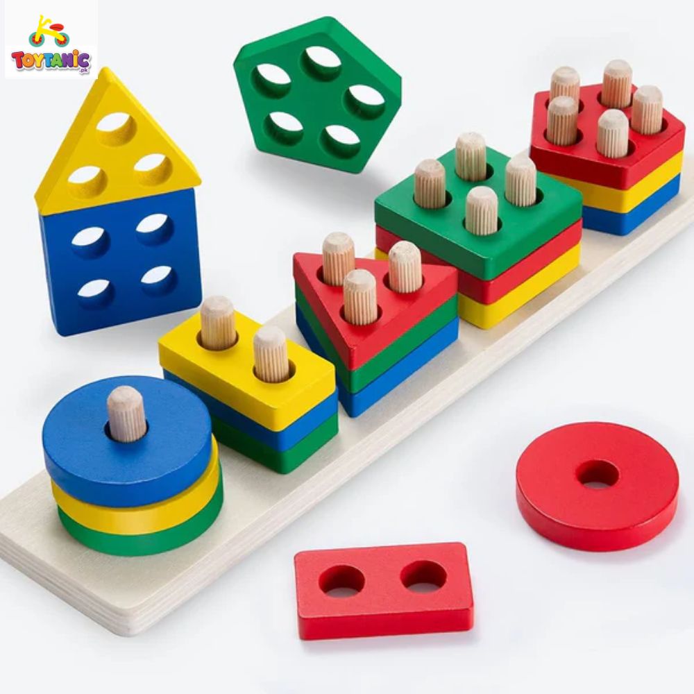 Wooden Geometric Shapes Stacking Toy