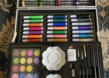 145 Pcs Drawing Set for Kids – Art & Coloring Kit with Aluminum Case photo review