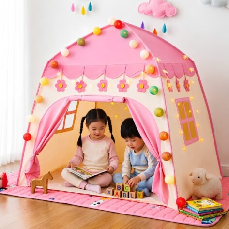 Pink Castle Tent House for Girls
