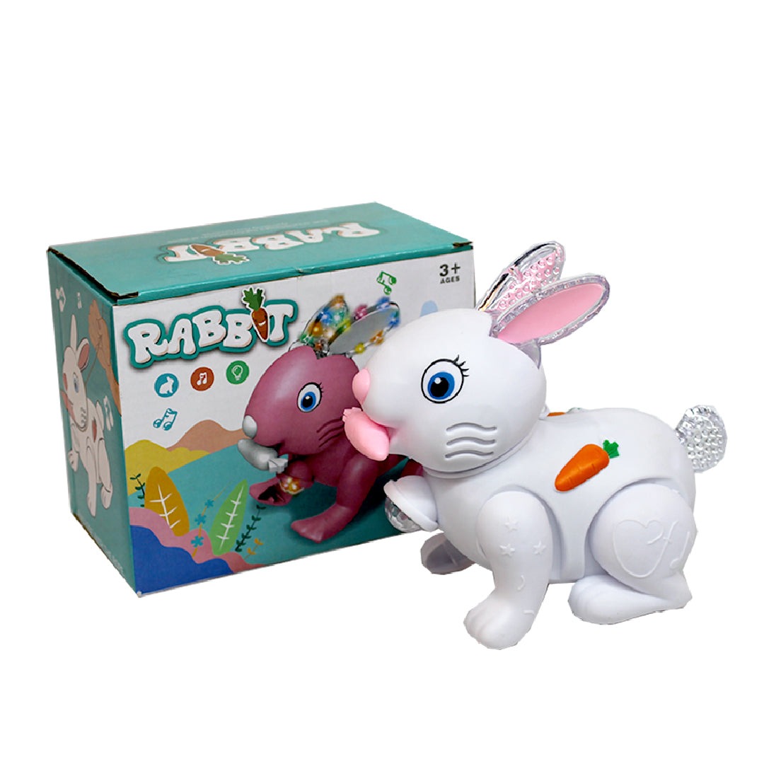 Electric Rabbit Toy for Kids with Light & Music