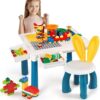 Kids Building Blocks Table With Chair