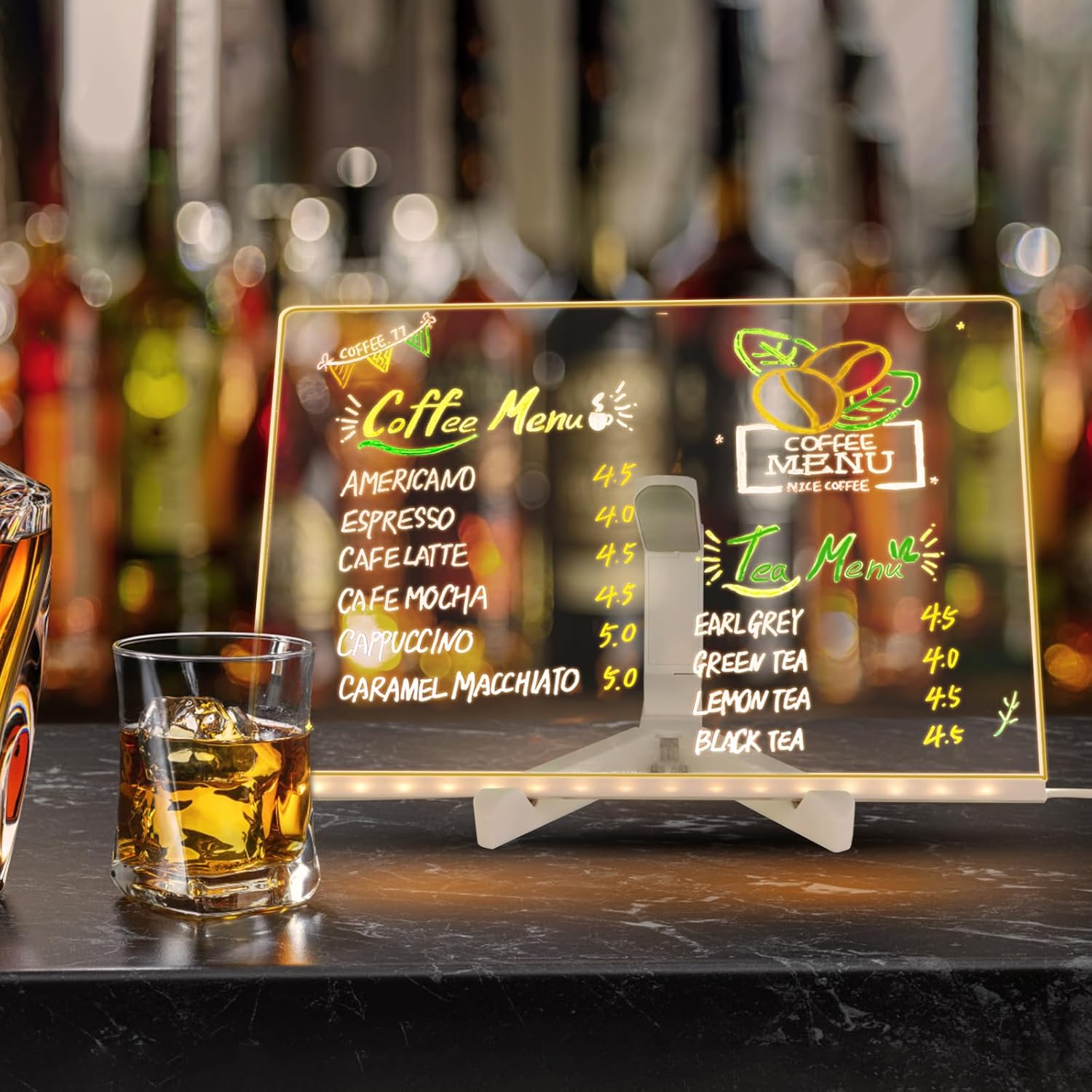 Acrylic Led Writing Board with Light (20x20cm) - Image 3