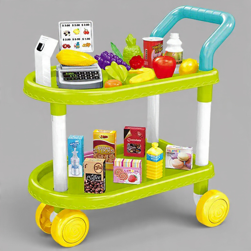 Kids Kitchen Trolley with Fruits and Vegetables