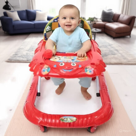 Adjustable Baby Walker with Iron Frame