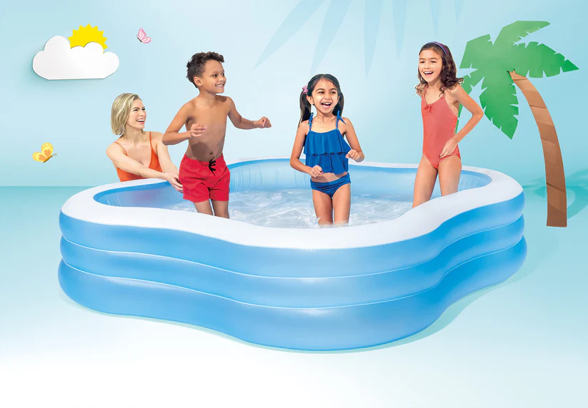 Square inflatable family pool 90x90