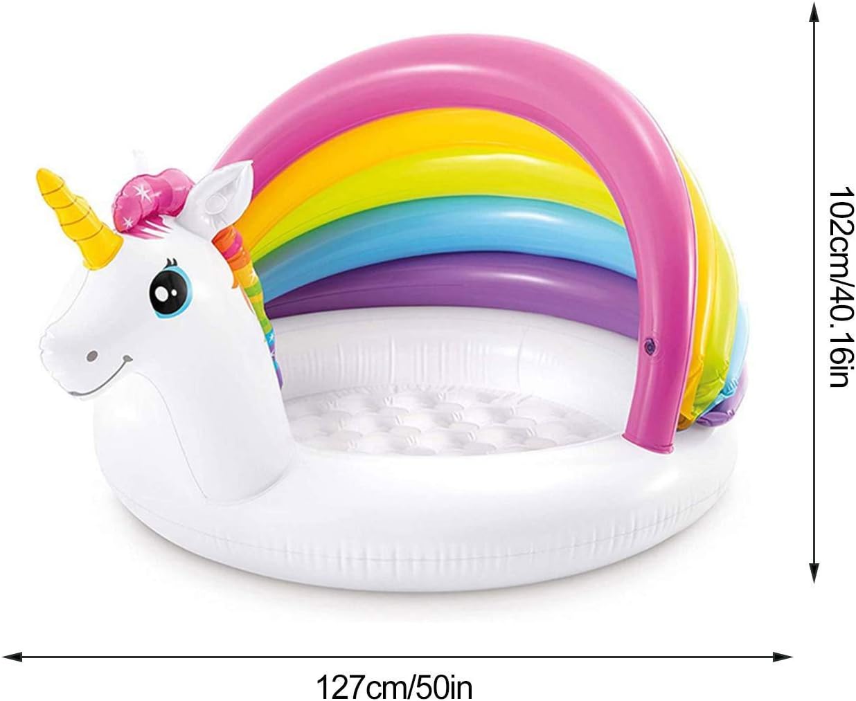 Intex Unicorn Pool with Built-in Sunshade – 50" x 40" x 27" - Image 4