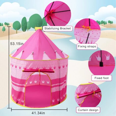 Portable kids castle tent with bag