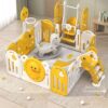 Indoor Kids Play Area with Slide, Swing, and Rocking Horse