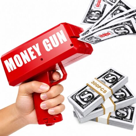 Money Gun Toy for Kids with Fake Notes