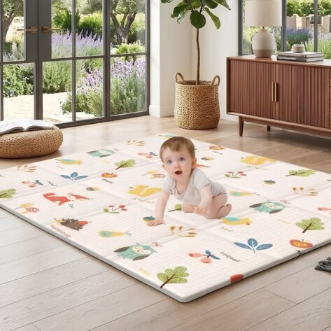 Double-Sided Foam Play Mat For Babies - 5x5 Ft