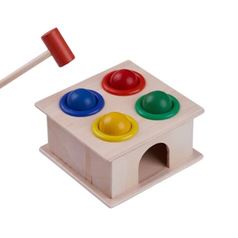 Wooden Knock the Ball Toy with Hammer