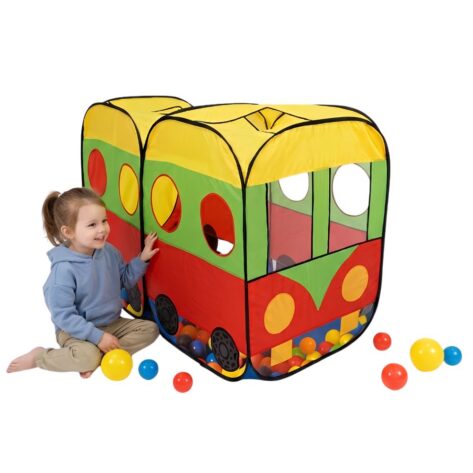 Kids Tent House in Bus Shape for Indoor & Outdoor Fun