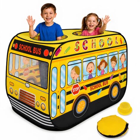 Pop Up School Bus Shape Tent House for Kids