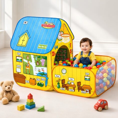 Kids Play Tent House with Ball Pit – Pop-Up Indoor & Outdoor Playhouse