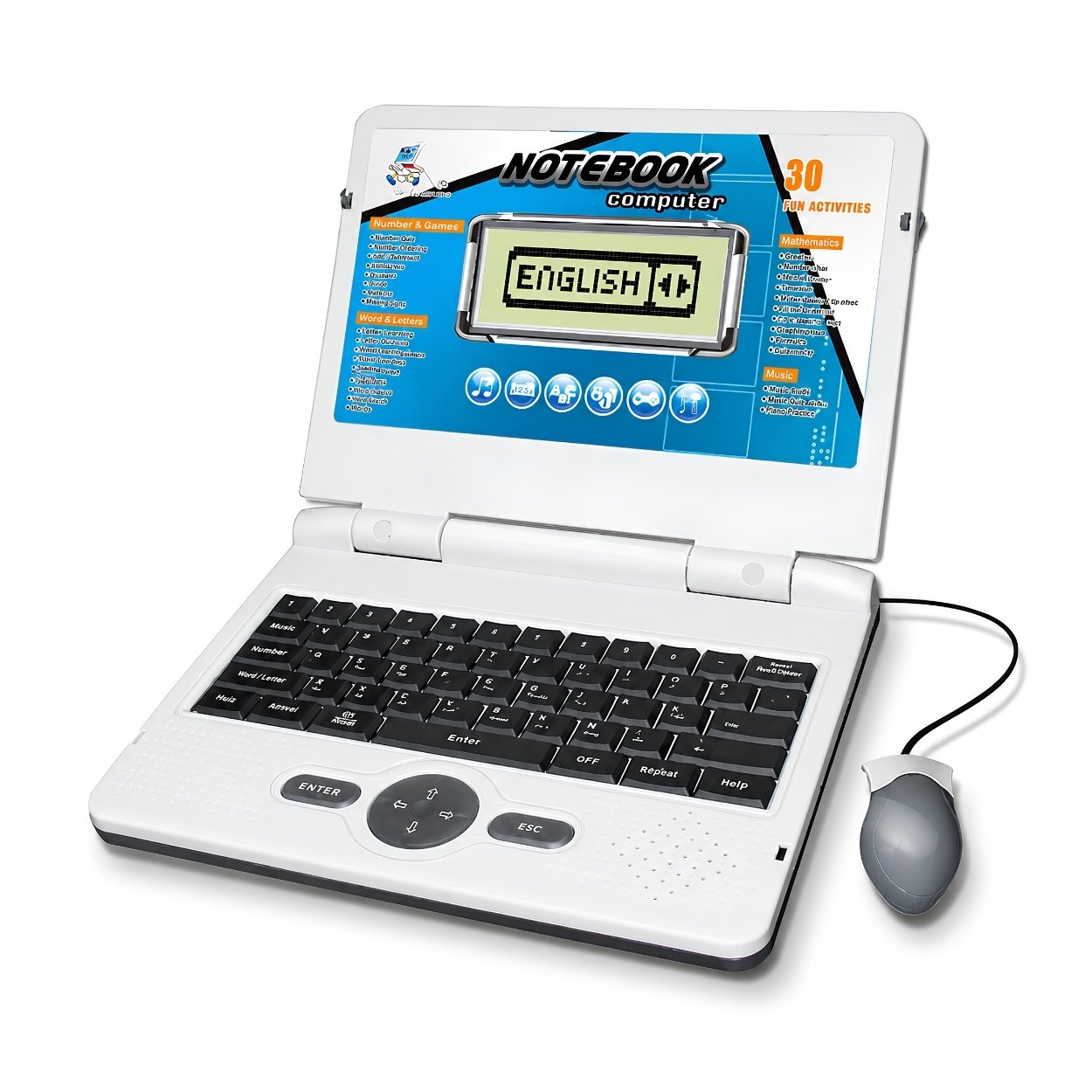Kids Learning Laptop – 30 Activities English & Maths Computer with Mouse