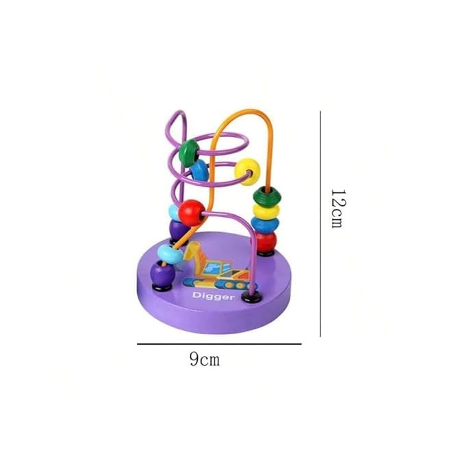 cartoon wooden bead maze educational toy