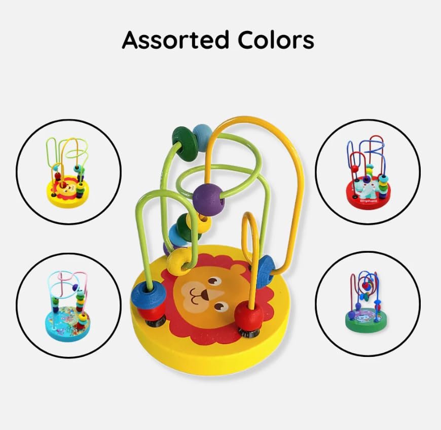 wooden circle bead wire maze roller coaster