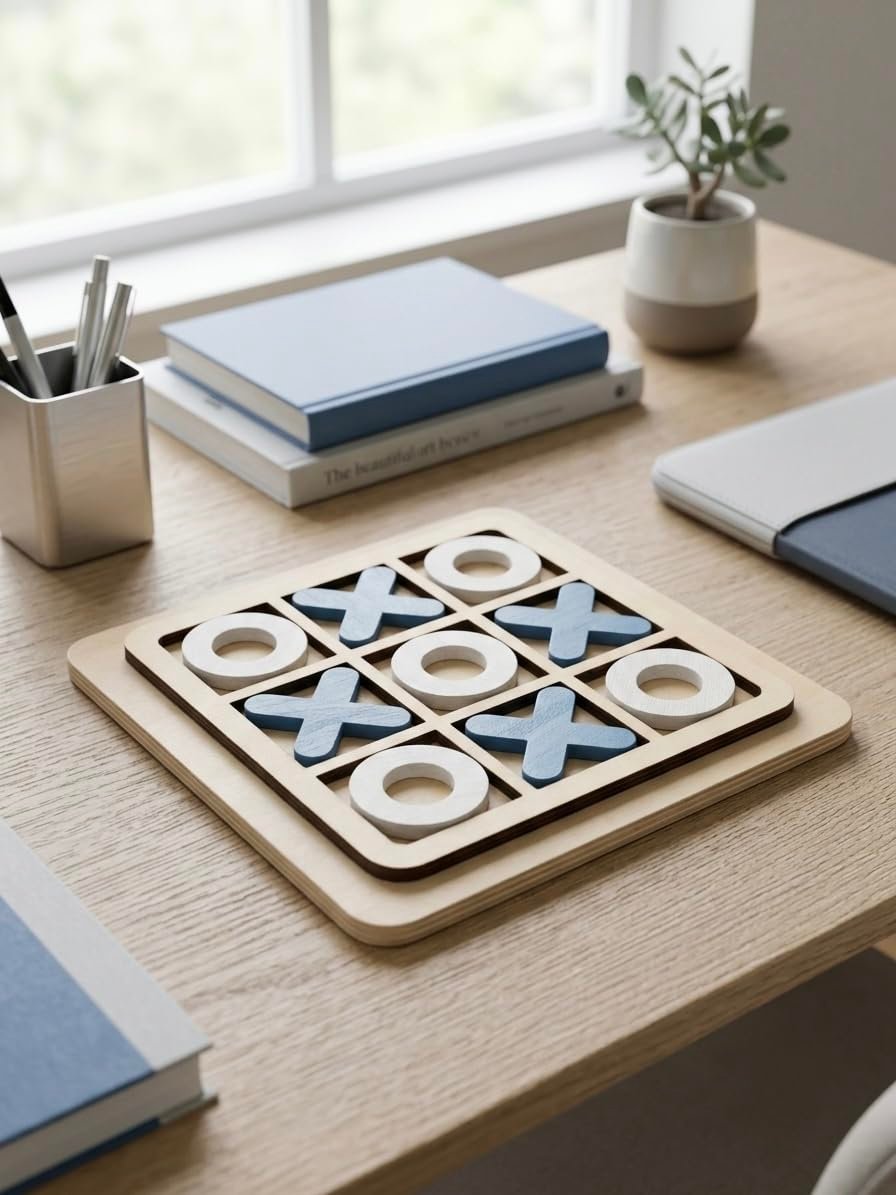 Classic X and O Wooden Game for Kids
