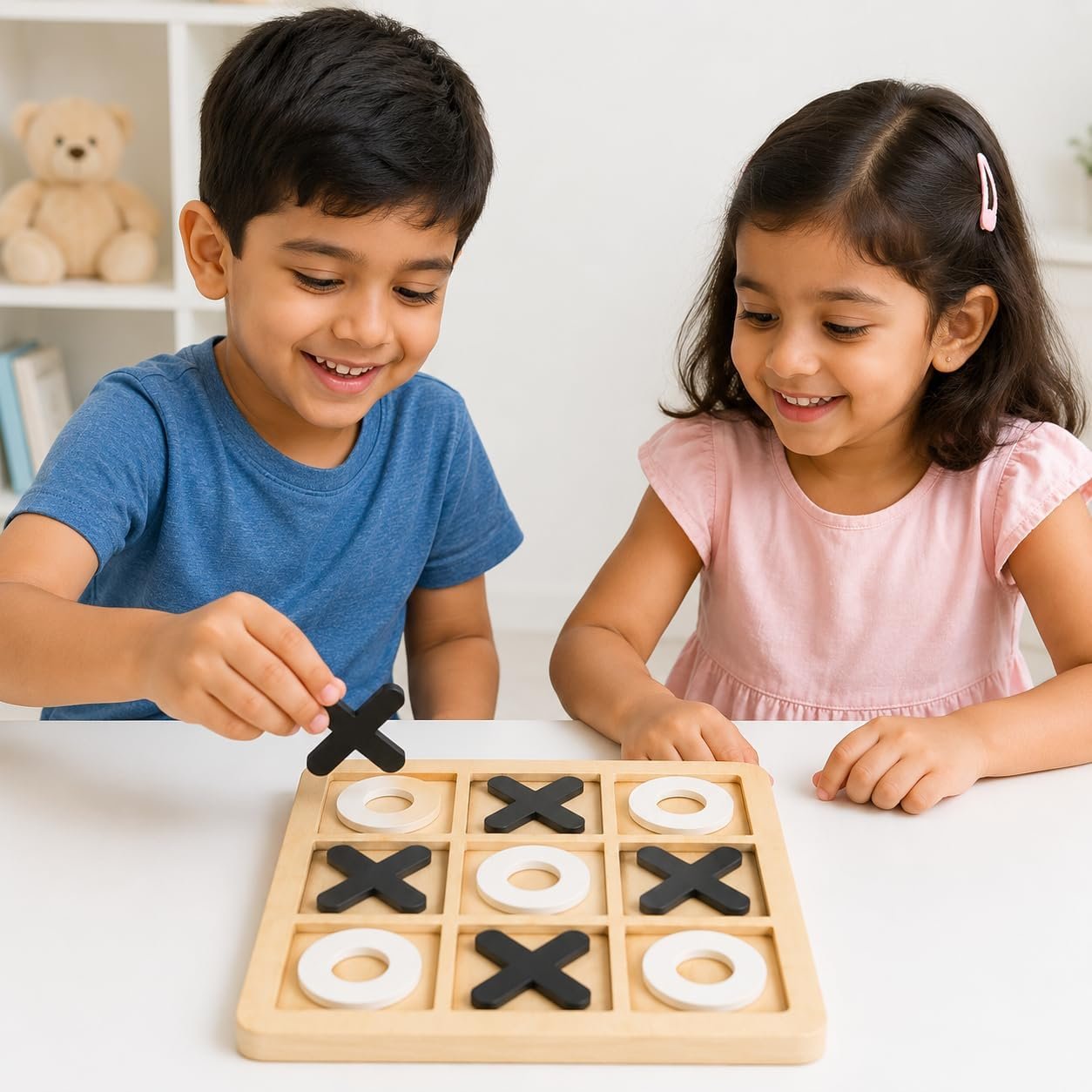 Wooden Tic-Tac-Toe Puzzle Game – Classic X and O Strategy Board Game for Kids - Image 5