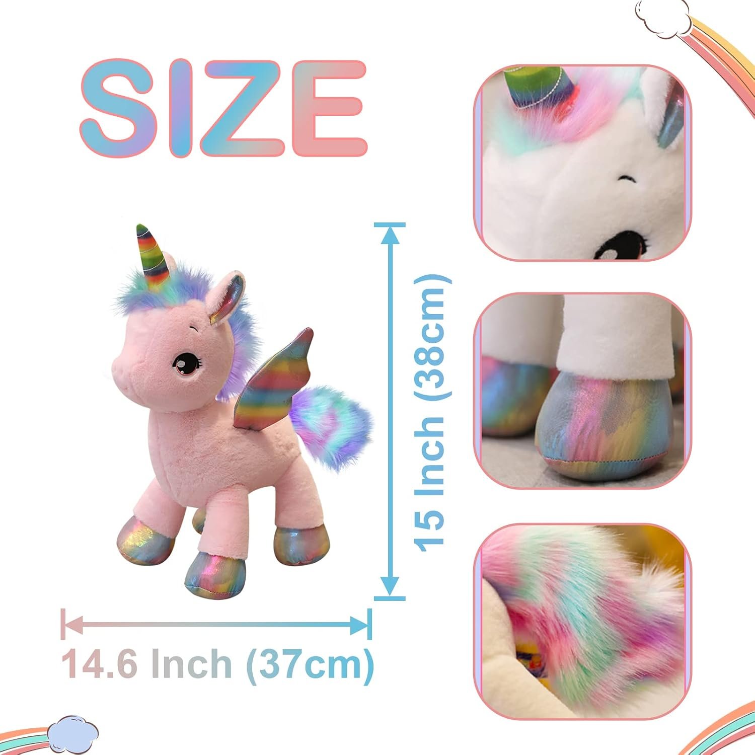 15 inch unicorn soft toy for kids