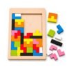 40-Piece Wooden Tetris Puzzle for Kids – Colorful Educational Building Blocks