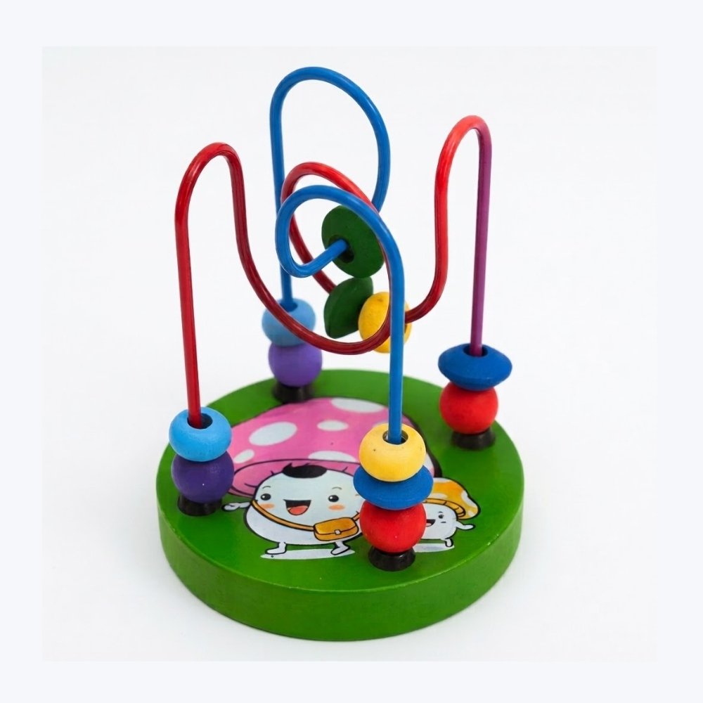 Wooden Mini Bead Maze Toy – Educational Montessori Roller Coaster