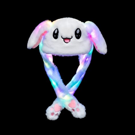 Moving Bunny Ears Plush Hat – Cute Rabbit Cap with Pop-Up Ears