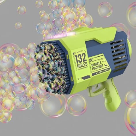 132 Holes Bubble Gun – Automatic Bubble Blower with Lights