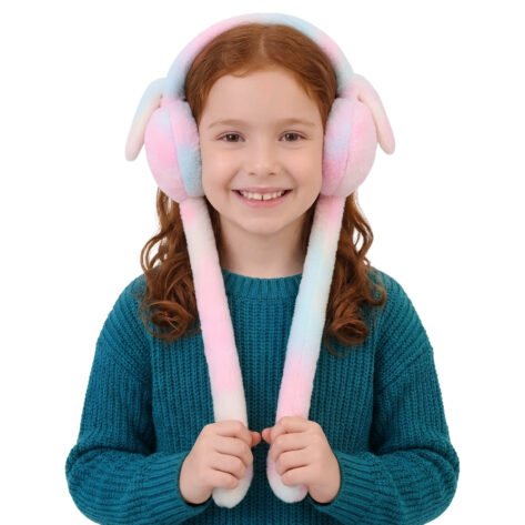 Interactive Plush Bunny Ears Earmuffs – Winter Ear Warmers for Girls & Kids