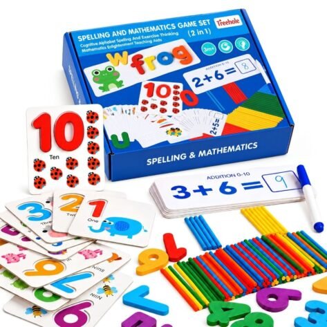 2 in 1 Wooden Spelling and Mathematics Learning Kit for Kids