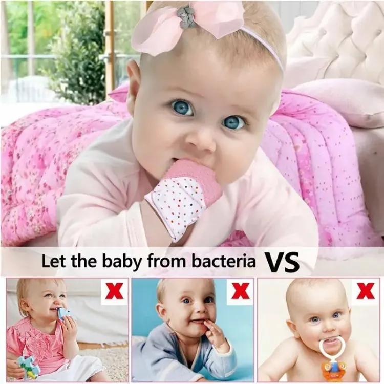 Silicone teething mitten for babies in Pakistan