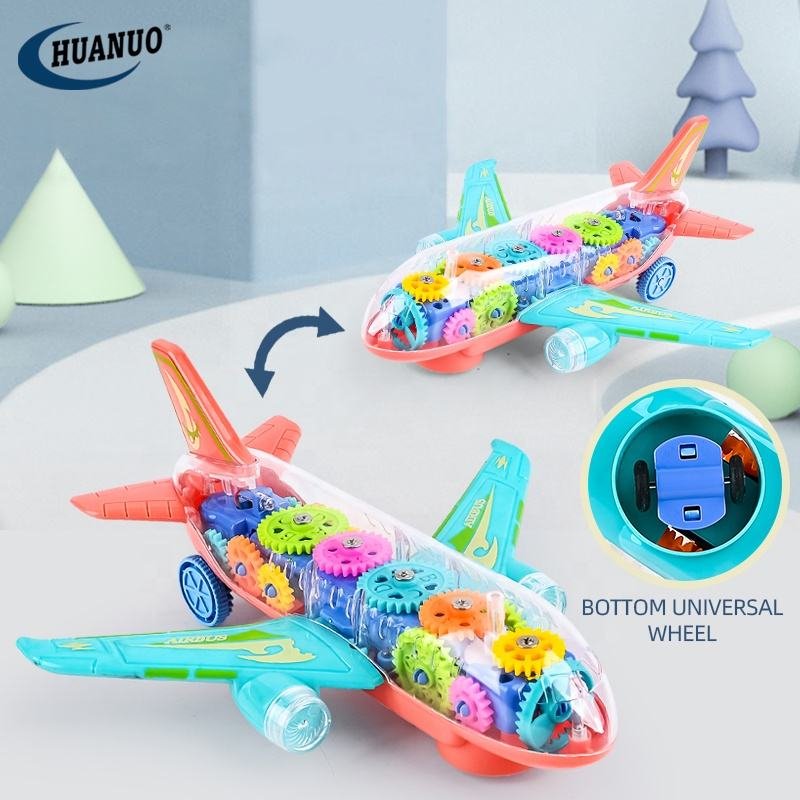 Transparent gear airplane toy