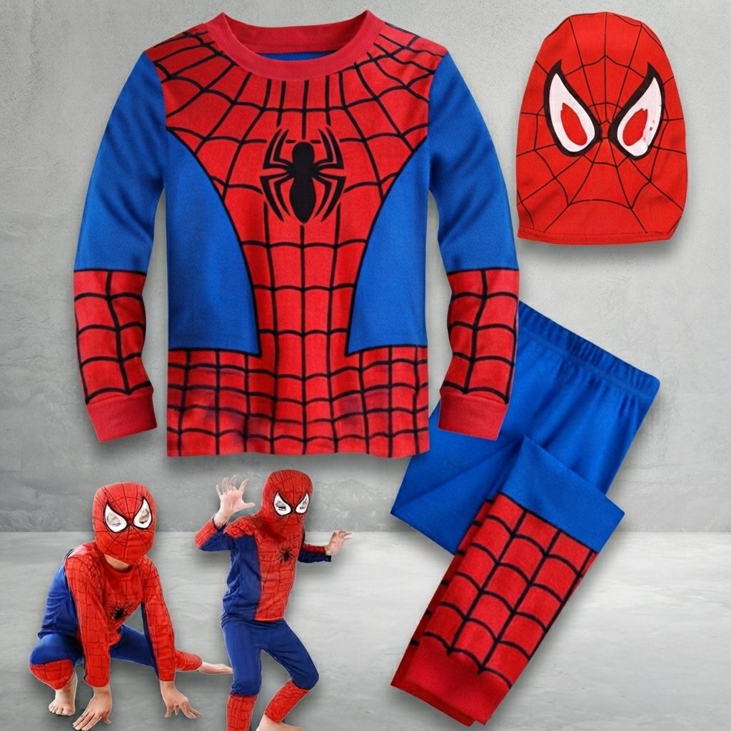 Spiderman Costume for Kids – Superhero Fancy Dress Outfit with Mask - Image 3