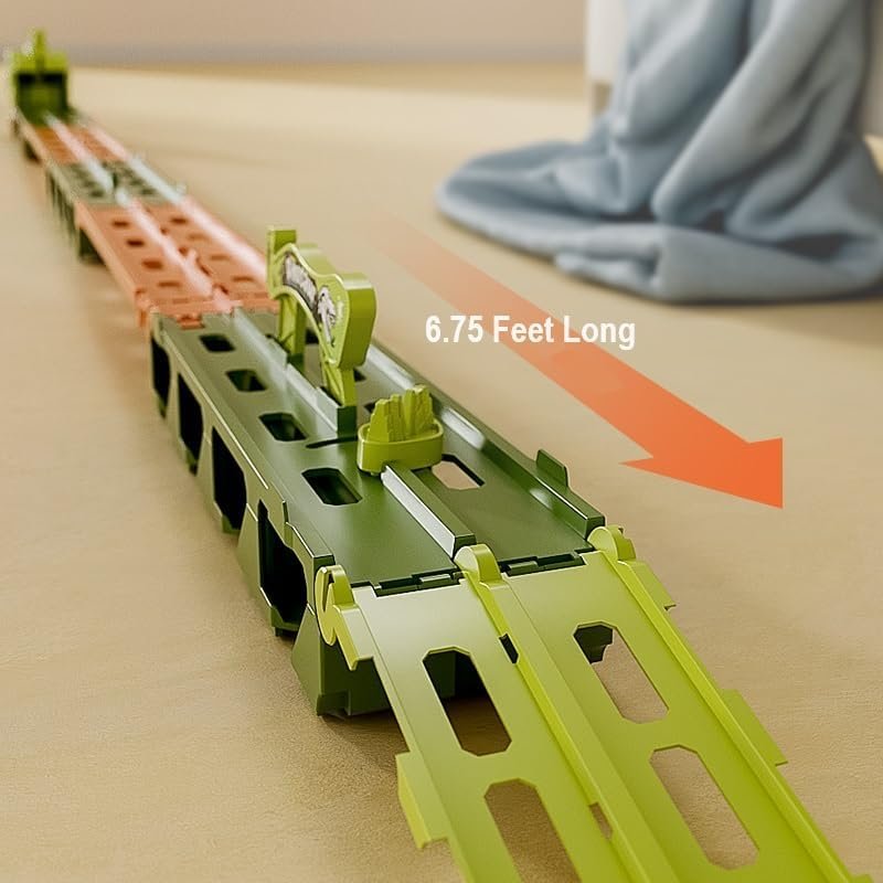 dinosaur truck toy that opens into a race track