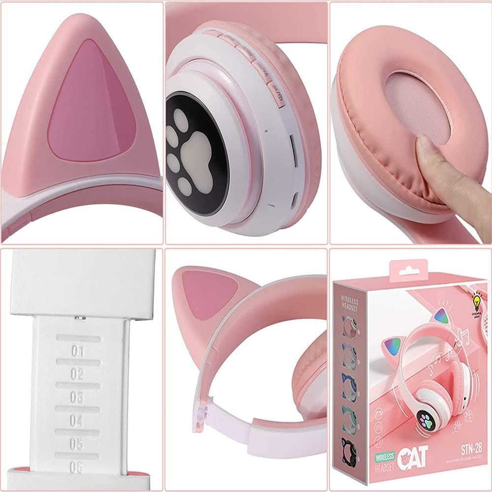 Cute LED light-up headphones for girls