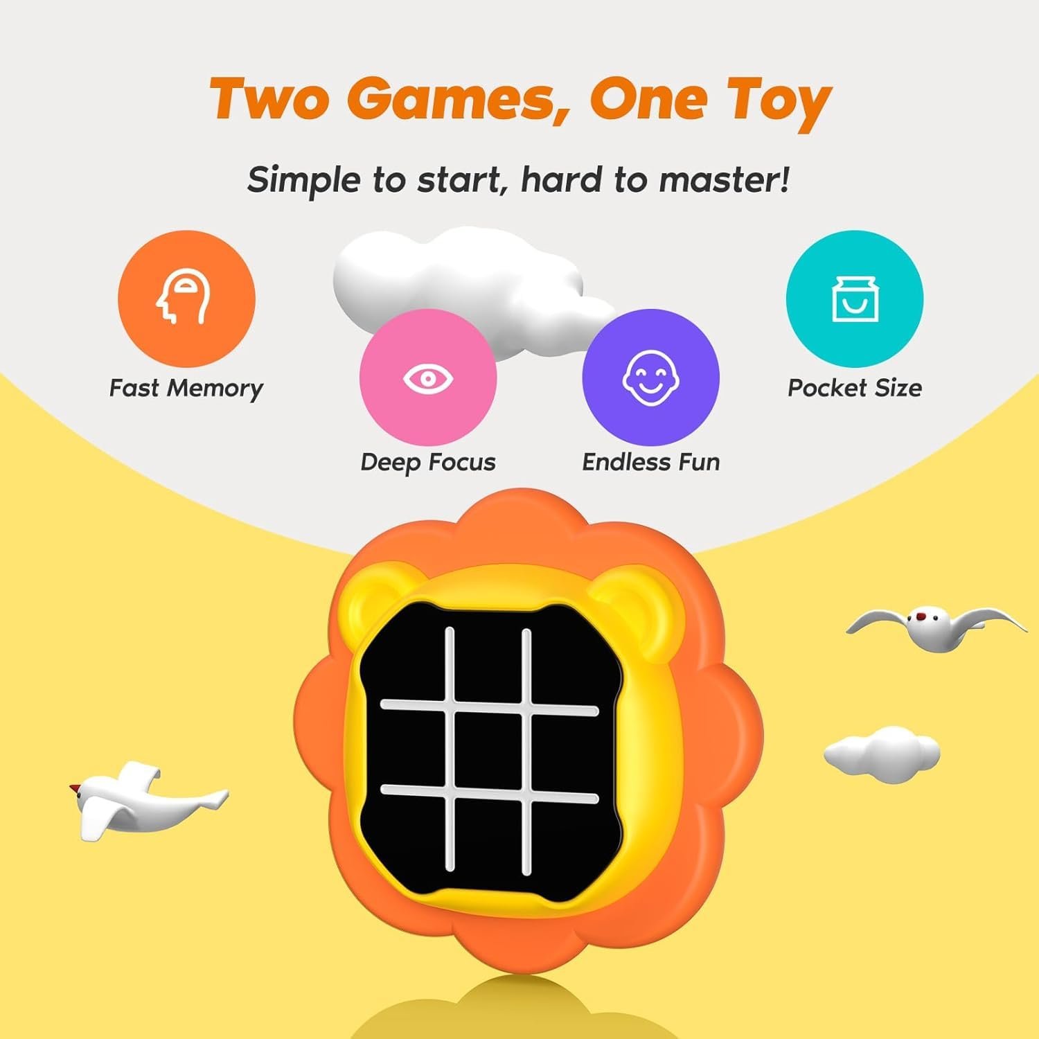 2-in-1 Tic Tac Toe and Memory Game with Lights and Sound for Kids - Image 6