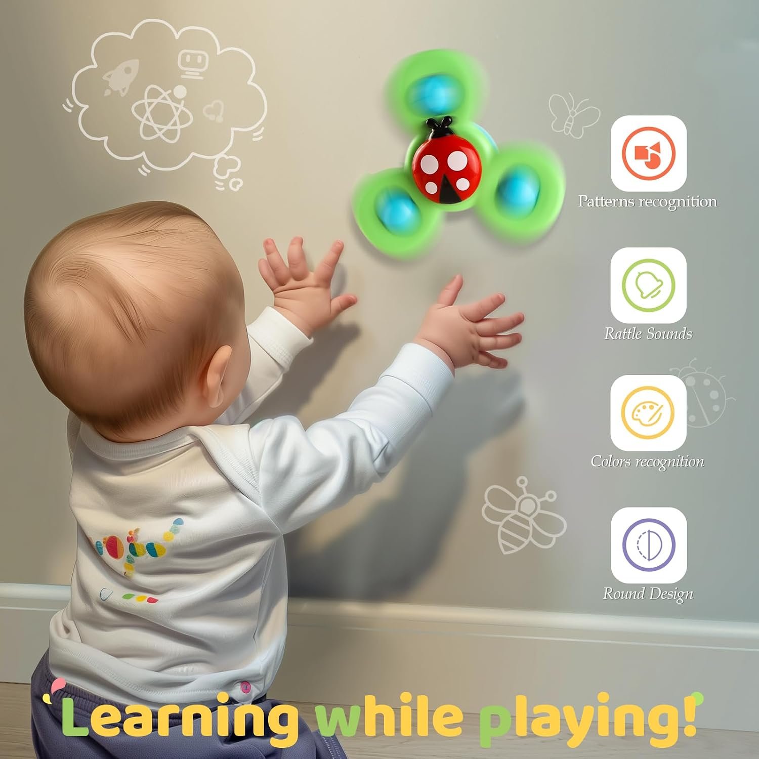 Ladybug Bee Butterfly Spinner Toy