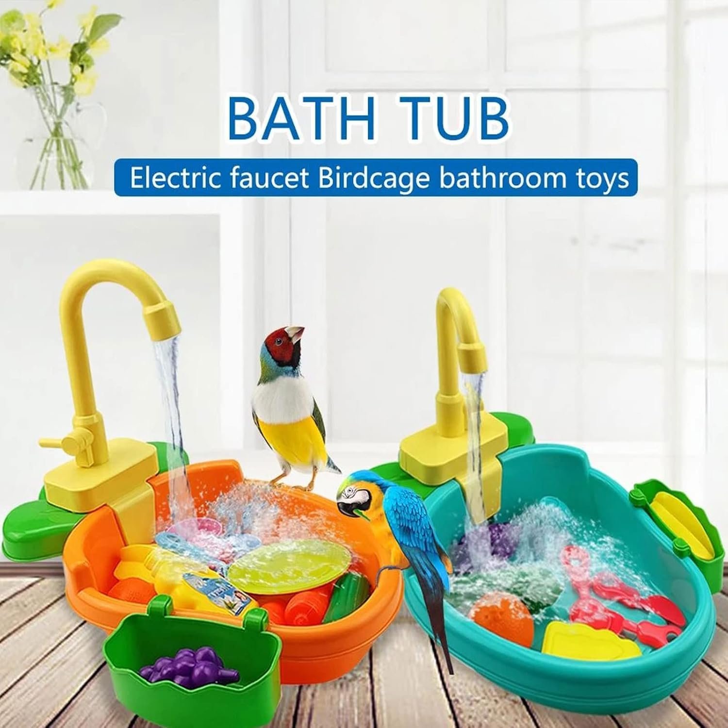 Kids Vegetable Kitchen Sink Toy with Running Water, Pretend Play Washing Basin - Image 2
