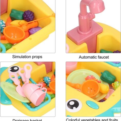 Dinosaur kitchen playset with running water