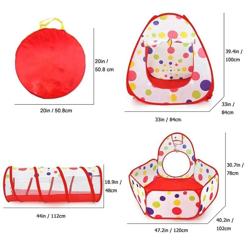 Kids Play Tunnel Tent with Ball Pit