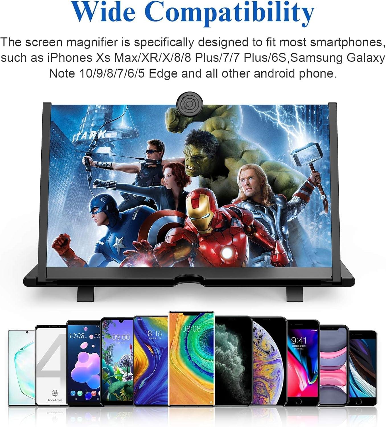3D Phone Screen Magnifier with Foldable Stand