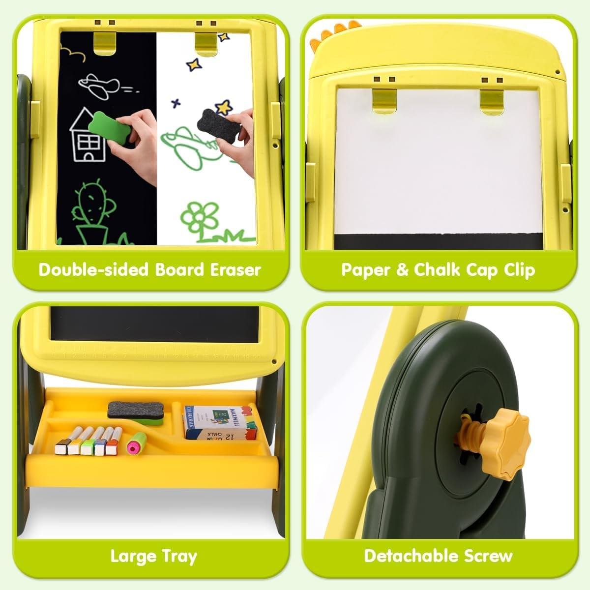 2 in 1 Magnetic Black and White Board for Kids