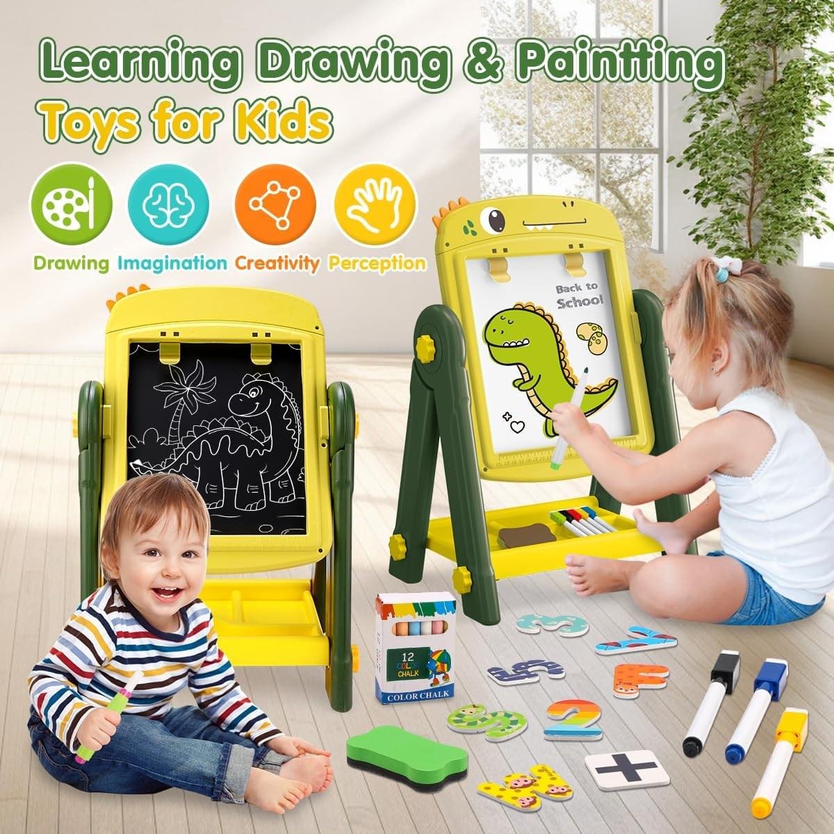 Kids Learning Drawing Board with Magnetic Whiteboard